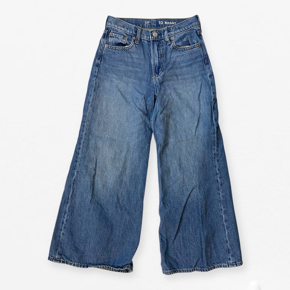 Gap Kids Girls wide leg Baggy Blue Jeans 10